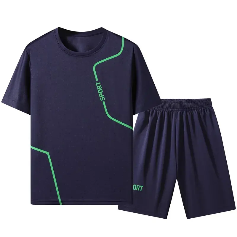 Men and Women with The Same Children's Summer New Set Short Sleeve T-shirt Shorts Five Quarter Pants Quick Dry Sports Two Sets