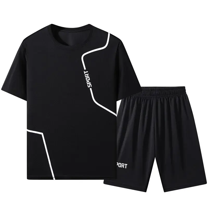 Men and Women with The Same Children's Summer New Set Short Sleeve T-shirt Shorts Five Quarter Pants Quick Dry Sports Two Sets