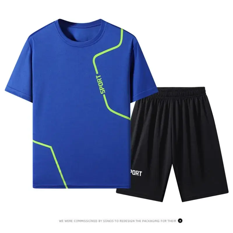Men and Women with The Same Children's Summer New Set Short Sleeve T-shirt Shorts Five Quarter Pants Quick Dry Sports Two Sets