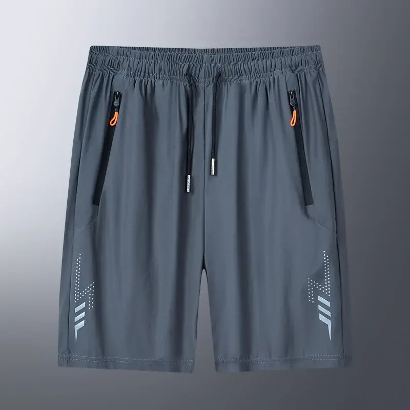 Summer Cool Ice Silk Men's Large Size Shorts Thin Quick-dry Sports Baggy 7-point Pants 5-point Pants Straight 7-point Pants Male