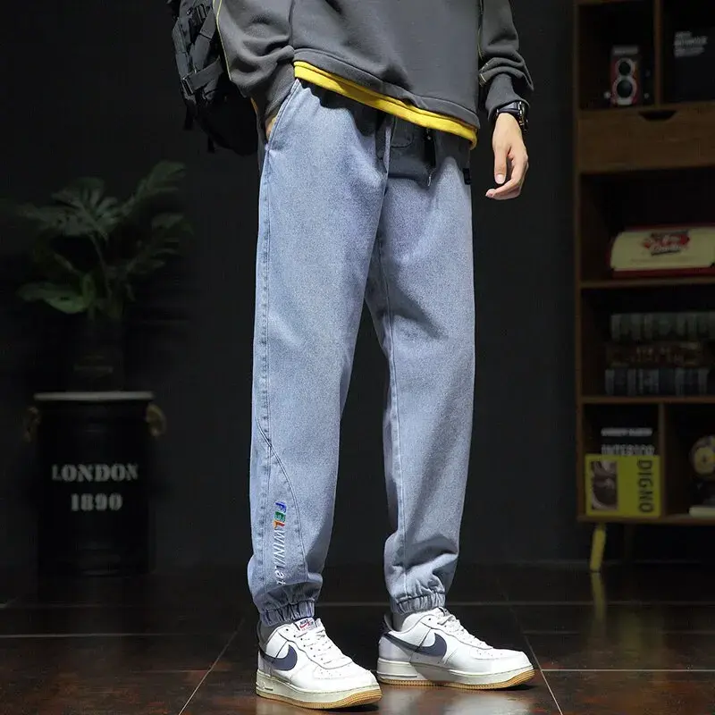 New Style Spring Summer Black Blue Cargo Jeans Men Streetwear Denim Jogger Pants Male Baggy Harem Jean Trousers Large Size M-8XL