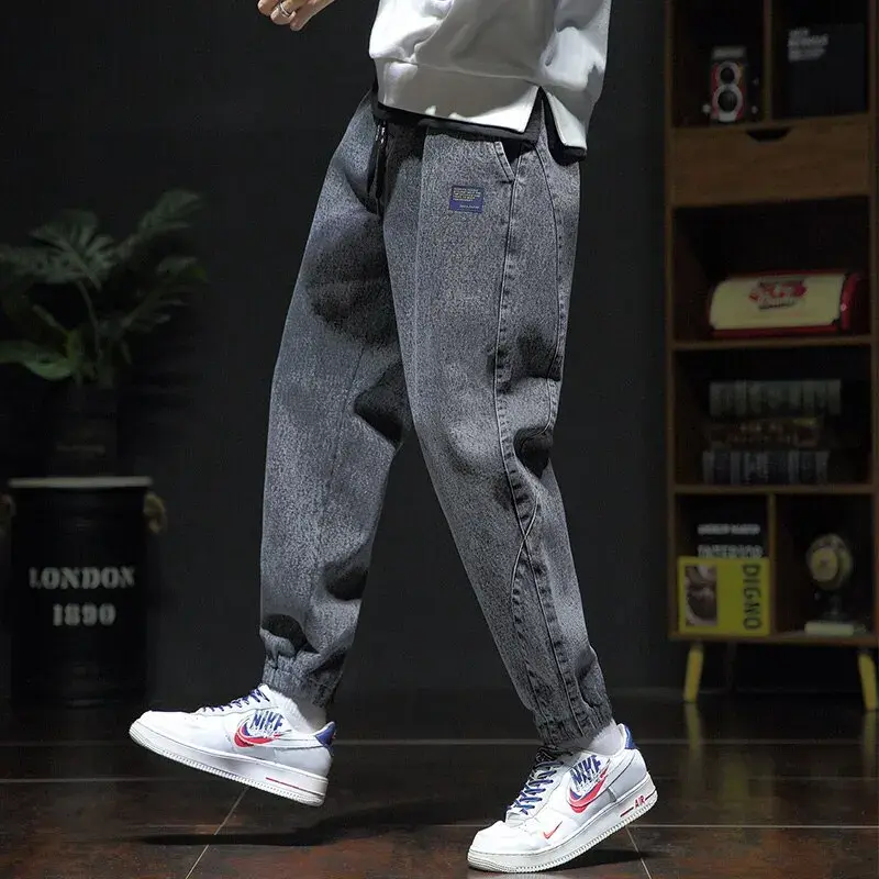 New Style Spring Summer Black Blue Cargo Jeans Men Streetwear Denim Jogger Pants Male Baggy Harem Jean Trousers Large Size M-8XL
