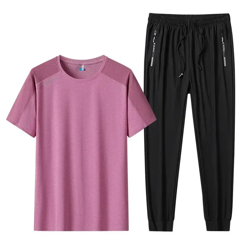 2025 Summer Sets Men Mens Streetwear Loose Casual Set Mens Short Sets Fashion Short Sleeve Shirt/Shorts Two-piece Big Size M-8XL