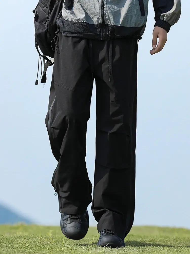 Hiking Pants Men Camping Trousers Outdoor Activity Bottoms Side Zipper Breathable Lightweight Trekking Waterproof Pants Men