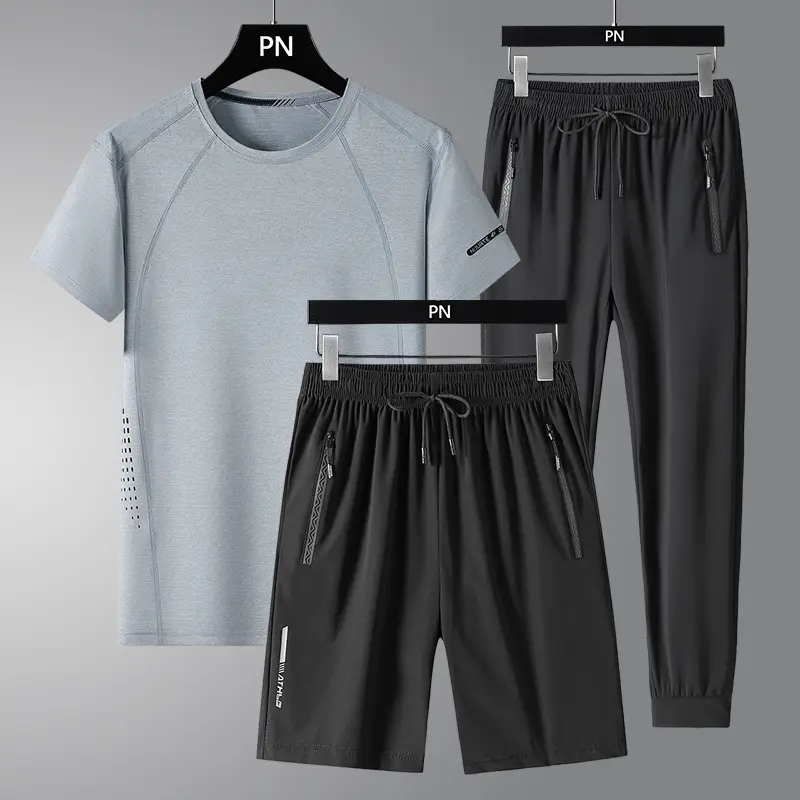 2025 Summer Black White Tracksuits for Men's Set Sleeve T-Shirt Shorts Sportswear Brand Sporting Suit Oversize Comfort Loose New