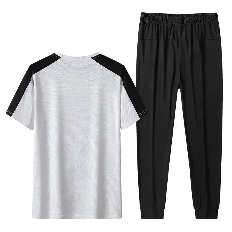 2025 Summer Sets Men Mens Streetwear Loose Casual Set Mens Short Sets Fashion Short Sleeve Shirt/Shorts Two-piece Big Size M-8XL