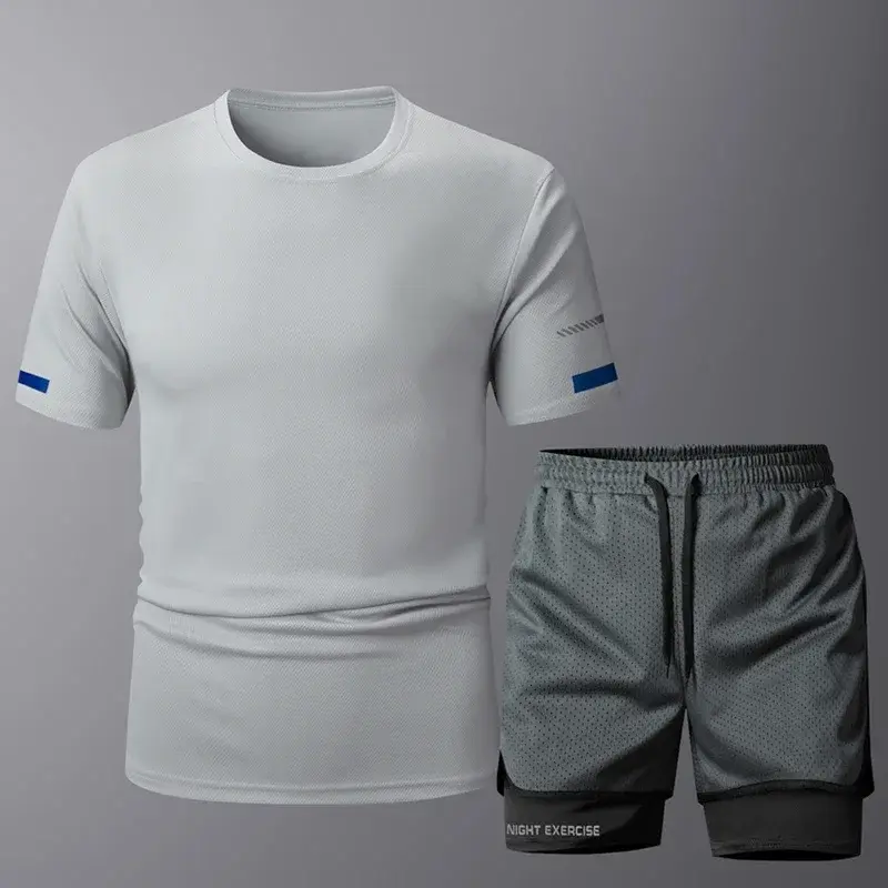 Men's Sportwear 2 PCS Sets Men Sports Quick Drying Running Sets Tracksuit Sport Suits Joggers Training Gym Fitness Workout Suits