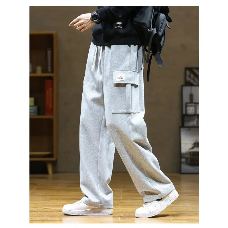 Men Oversized Sportswears Casual Track Pants Spring Autumn Multi-Pockets Sweatpants  Plus Size Loose Straight Baggy Trousers Y2k