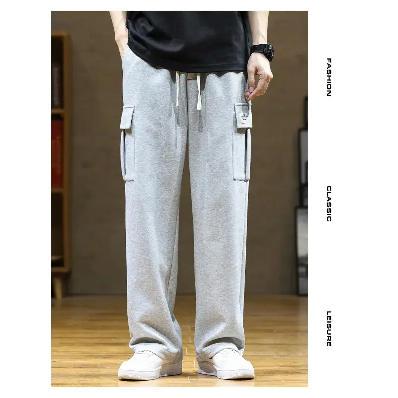 Men Oversized Sportswears Casual Track Pants Spring Autumn Multi-Pockets Sweatpants  Plus Size Loose Straight Baggy Trousers Y2k