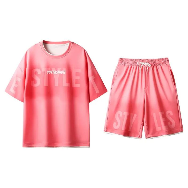 Men's T-Shirt Shorts 2-Piece Set Tracksuit Creative Pattern Men's Short Suit High Street Clothing Tracksuit Sweatpants Men Cloth