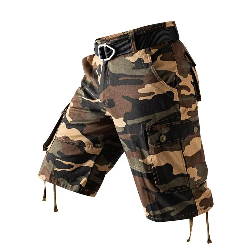 Cargo Knee Shorts Men Sports Plus Size Cotton Half Pants Golf Straight Running Gym Short Pants Casual Bermuda Shorts Comfortable