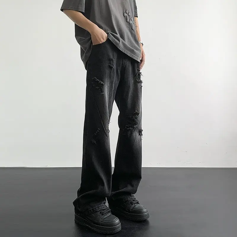 Casual Pants Y2k Jeans Trousers Male Denim Pants for Men Clothing Streetwear Baggy Jeans Man Jean Mens Men's Flared Cargo Shorts
