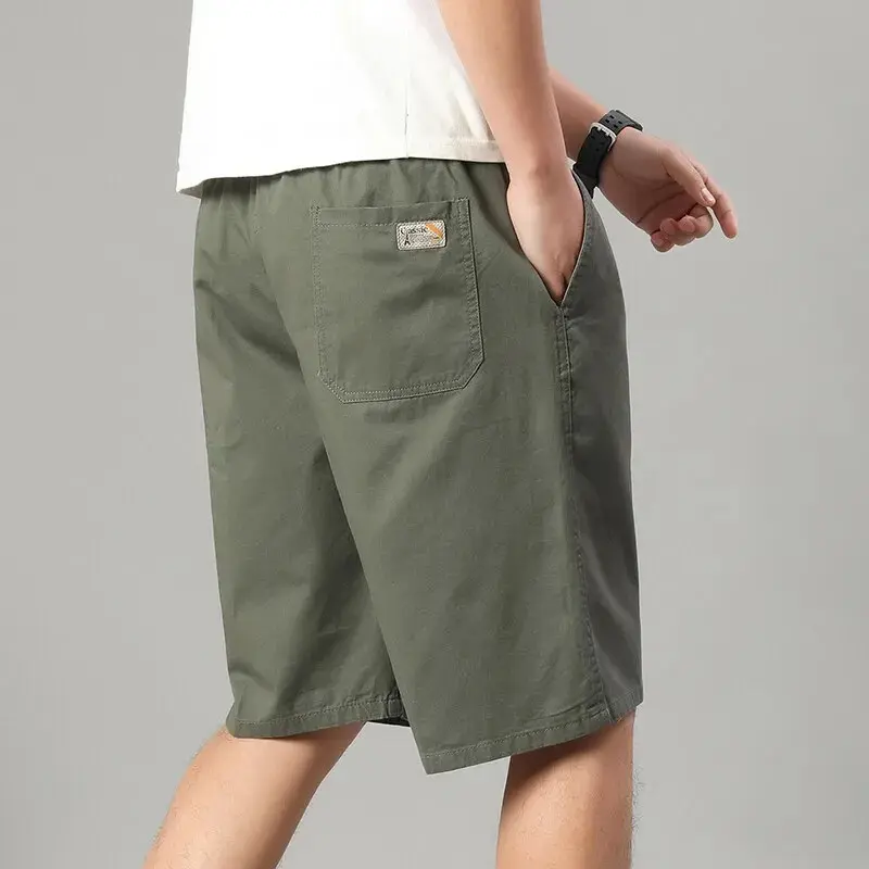Summer Light Weight Shorts Outdoor Sports Cool Breathable Beach Loose Fit Cotton Bermuda with Pocket Big Size Men's Cargo Shorts
