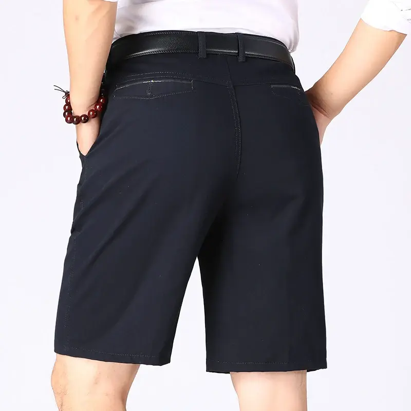 Outdoor Breathable Shorts Summer Men's 100% Cotton Casual Shorts Multi-Pocket Business Casual Shorts Men Solid Color