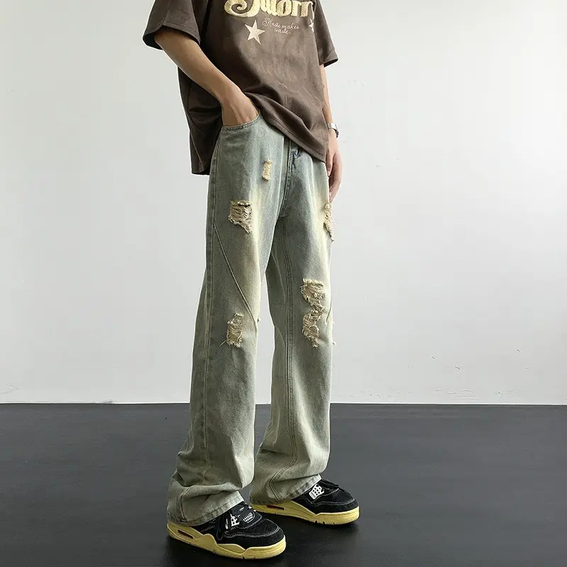 Casual Pants Y2k Jeans Trousers Male Denim Pants for Men Clothing Streetwear Baggy Jeans Man Jean Mens Men's Flared Cargo Shorts