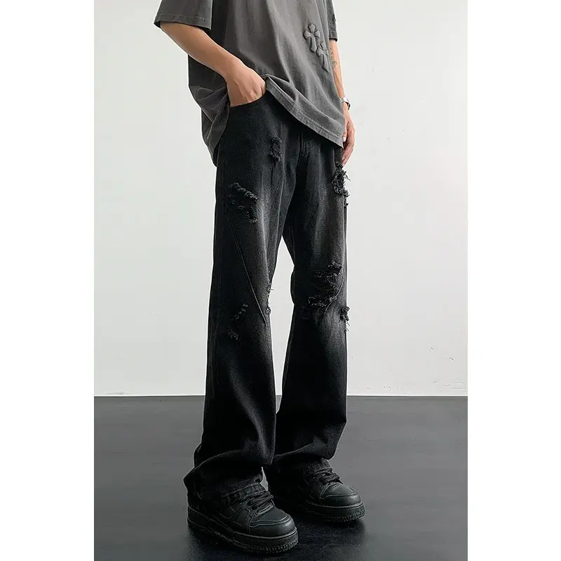 Casual Pants Y2k Jeans Trousers Male Denim Pants for Men Clothing Streetwear Baggy Jeans Man Jean Mens Men's Flared Cargo Shorts