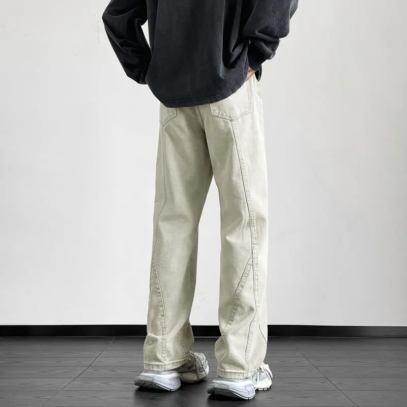 Men's Jeans Loose Straight Leg American Style Streetwear Sports Wide Leg Pants Loose Fit Y2k Mens Jeans Low Rise Jeans Men Pants