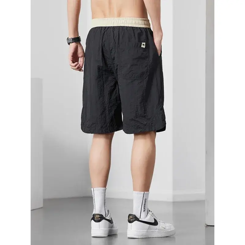 Men Joggers Sweat Pants Drawstring Elastic Waist Bermuda Baggy Beach Short Pants Male Comfort Plus Size M-5XL Summer Thin Shorts