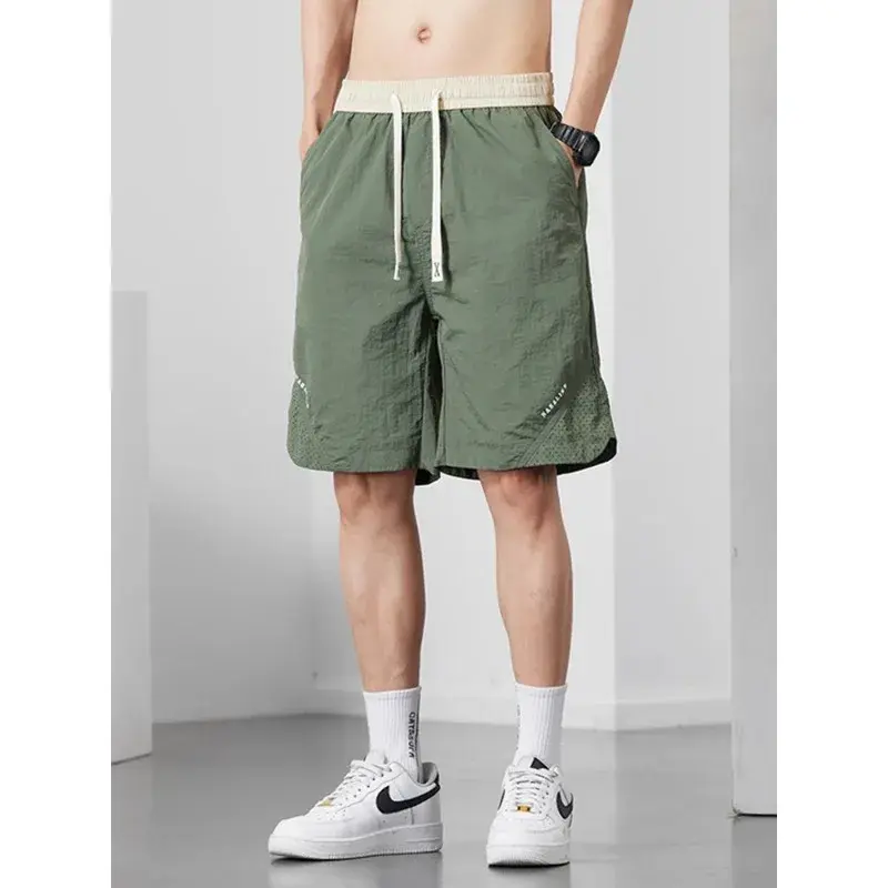Men Joggers Sweat Pants Drawstring Elastic Waist Bermuda Baggy Beach Short Pants Male Comfort Plus Size M-5XL Summer Thin Shorts