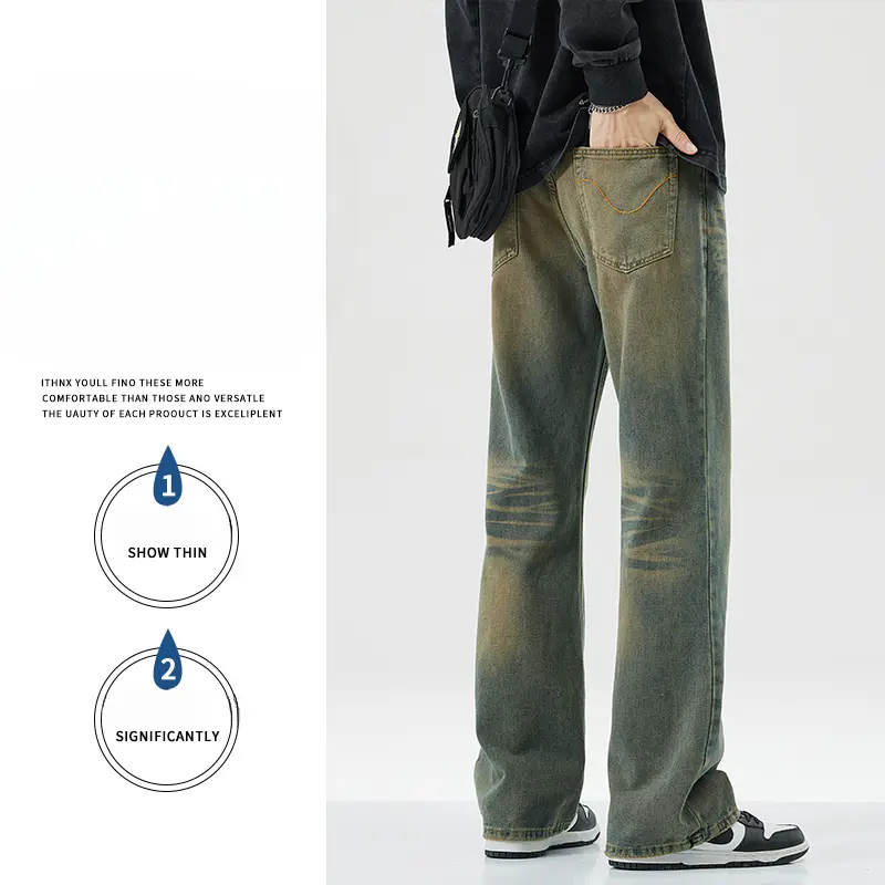 Men's Jeans Man Denim Shorts Jean Streetwear Mens Trousers Wide Y2k Pants Baggy Jeans Clothing Flared Male Cargo New Pant Ripped