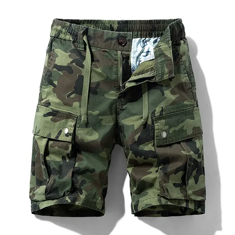 Summer Mens Camouflage Cotton Cargo Shorts Army Casual Tactical Short Outdoor Joggers Shorts Men Multi Pockets Male Dropshipping