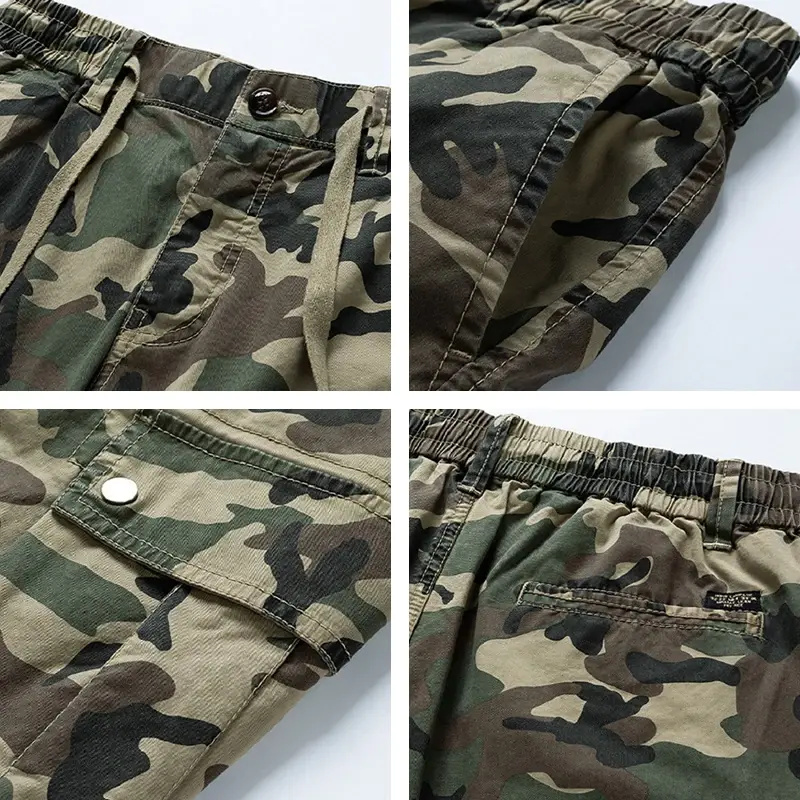 Summer Mens Camouflage Cotton Cargo Shorts Army Casual Tactical Short Outdoor Joggers Shorts Men Multi Pockets Male Dropshipping