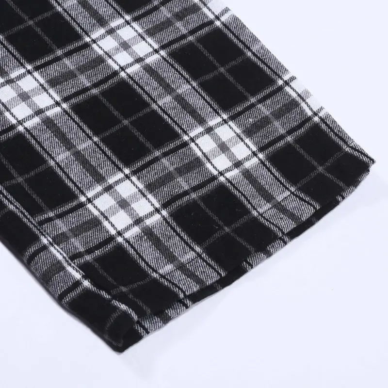 Fashionable Business Comfortable Home Outdoor Loose Casual Pant 2025 High Street Men's Checkered Pants Drawstring Plaid Trousers