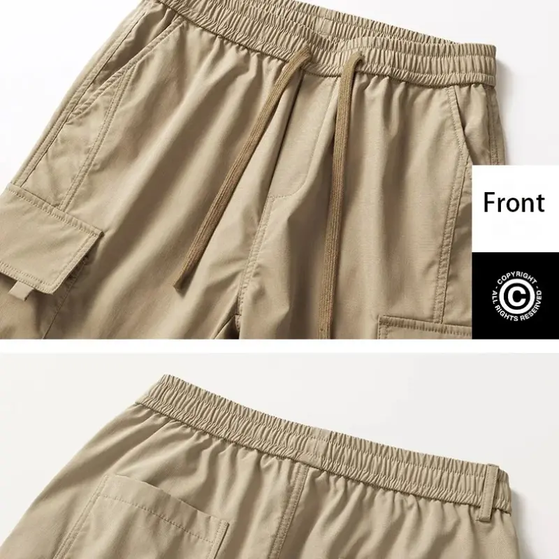 Cargo Pants Men Multi Pockets New Outdoor Hiking Cargo Pant Man Casual Comfort Drawstring Pants Korean Fashion High Street Pants
