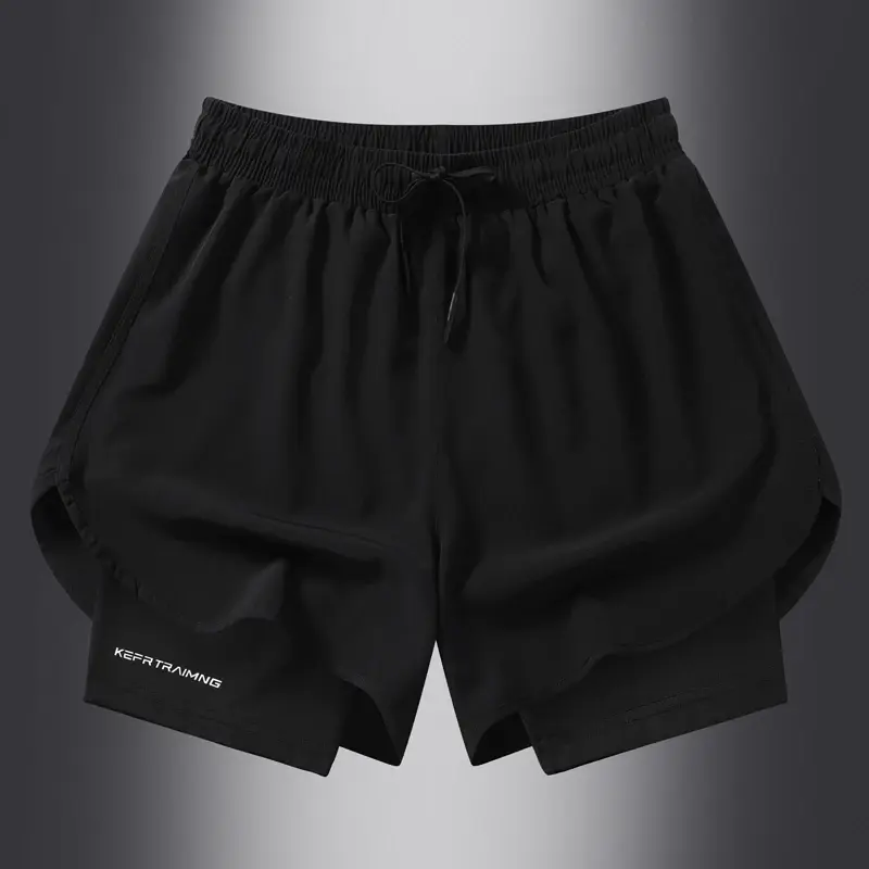 Men's and Women's Quick Drying Three Point Running Training Itness Lining American 2025, Fake Two Pieces of Summer Sports Shorts