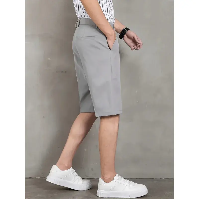 Summer Thin Ice Silk Breathable Loose Short Business Classic Casual Shorts Men Brand Clothing Men's Short Sweatpants Korean 2025