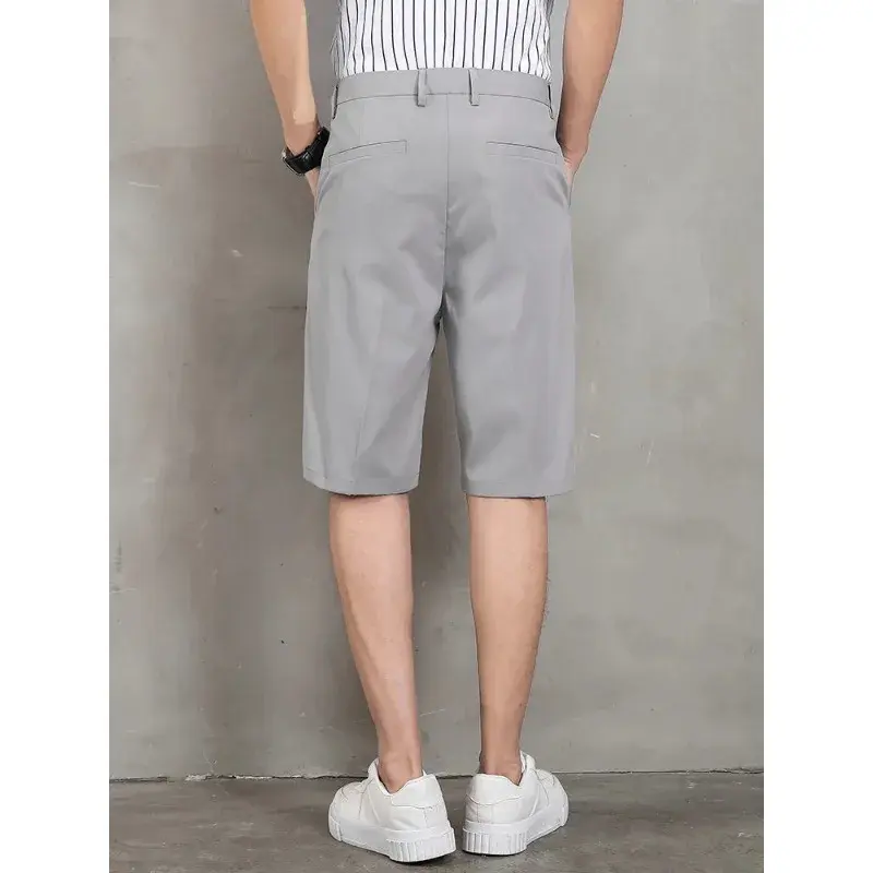 Summer Thin Ice Silk Breathable Loose Short Business Classic Casual Shorts Men Brand Clothing Men's Short Sweatpants Korean 2025
