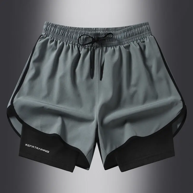 Men's and Women's Quick Drying Three Point Running Training Itness Lining American 2025, Fake Two Pieces of Summer Sports Shorts
