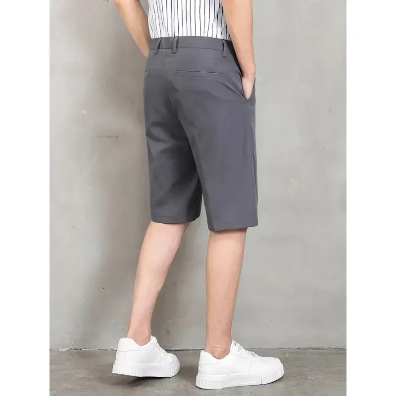 Summer Thin Ice Silk Breathable Loose Short Business Classic Casual Shorts Men Brand Clothing Men's Short Sweatpants Korean 2025