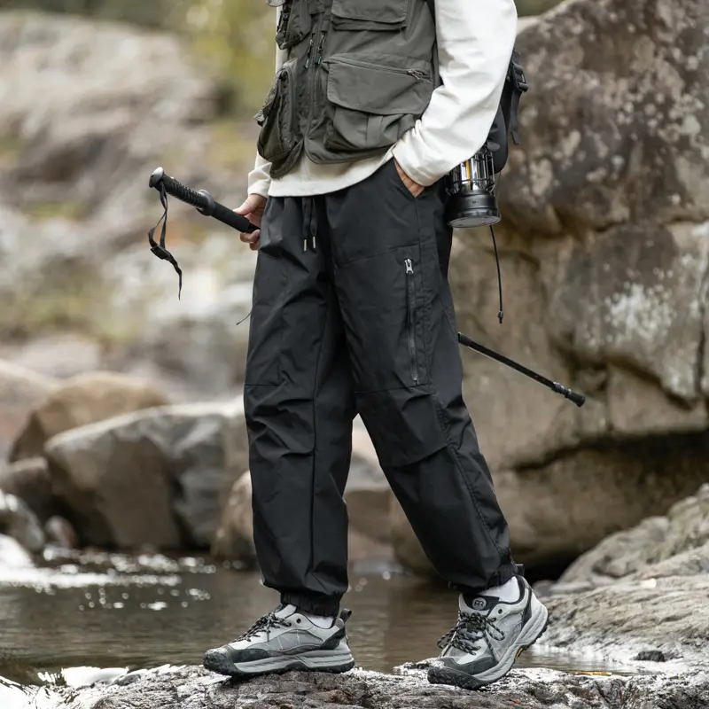 Spring Autumn Male's Outdoor Cargo Pants Casual Street Wear Casual Sports Cargo Trousers Multi-pockets Waterproof Wear-resistant