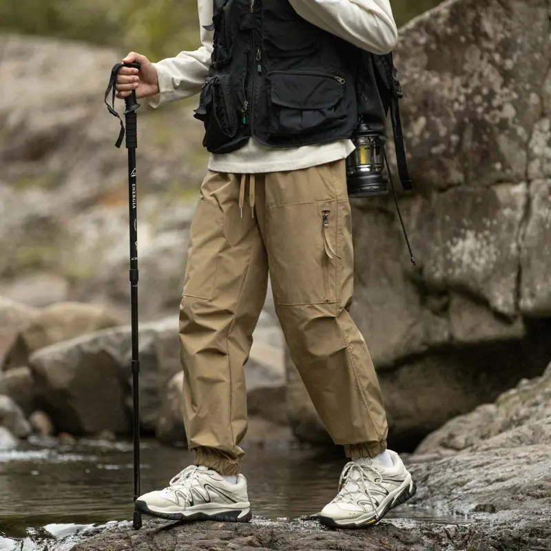 Spring Autumn Male's Outdoor Cargo Pants Casual Street Wear Casual Sports Cargo Trousers Multi-pockets Waterproof Wear-resistant
