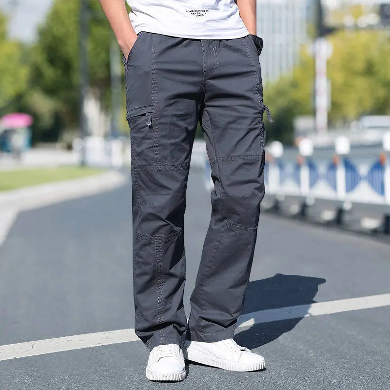 Men's Cargo Pants New Summer Casual Climbing Joggers Sweatpants Spring Cotton Black Work Pants Large Size Male's Autumn Trousers