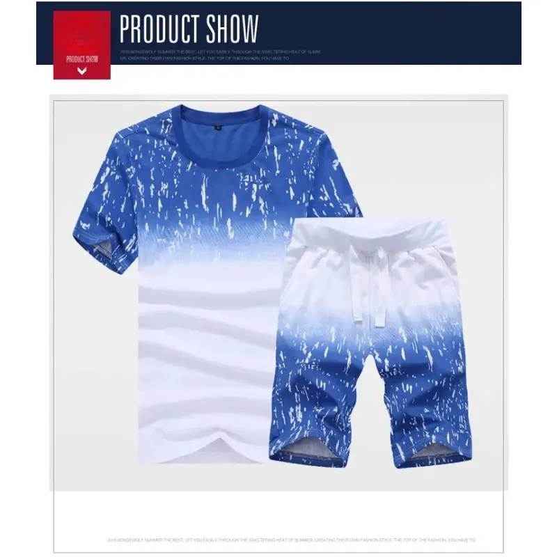 Men's 2-piece Lightweight Breathable Short Sleeved Set Letter Printed Round Neck Short Sleeved T-shirt Shorts Set Men's Clothing