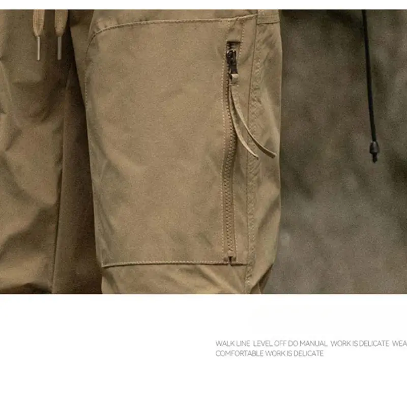 Spring Autumn Male's Outdoor Cargo Pants Casual Street Wear Casual Sports Cargo Trousers Multi-pockets Waterproof Wear-resistant