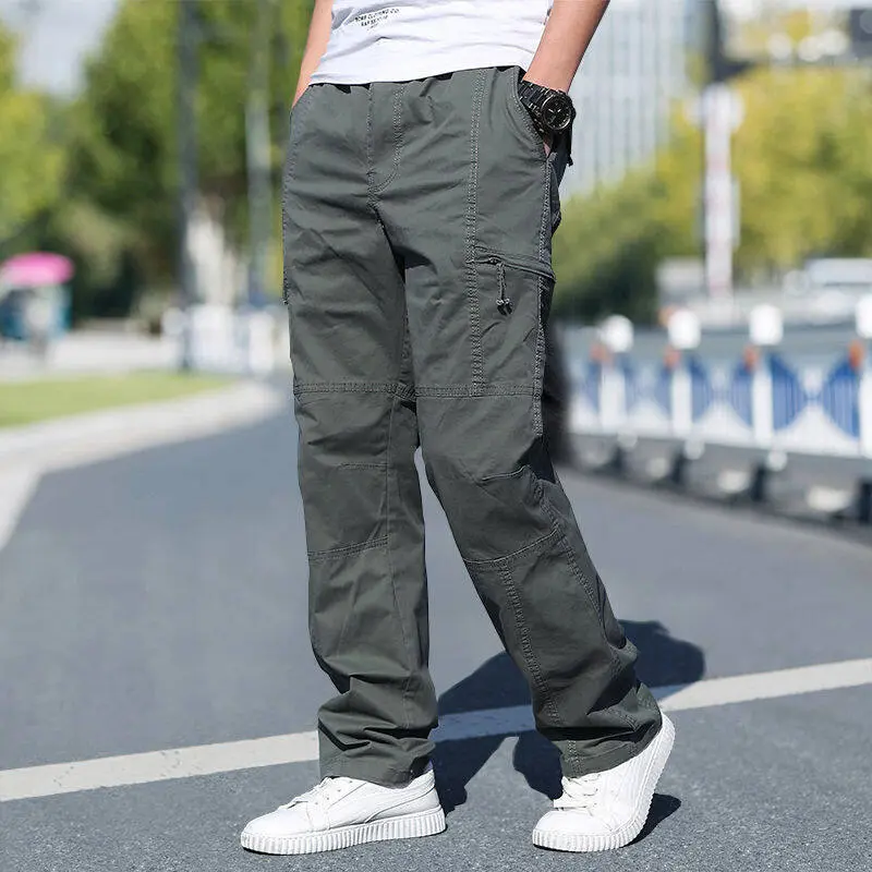 Men's Cargo Pants New Summer Casual Climbing Joggers Sweatpants Spring Cotton Black Work Pants Large Size Male's Autumn Trousers