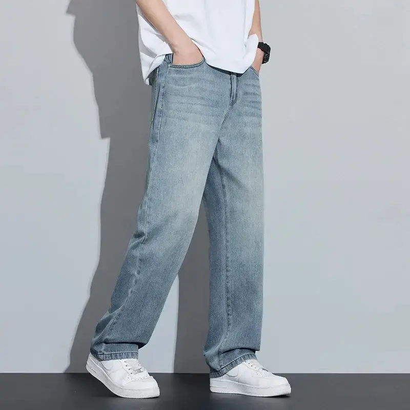 Men's Jeans Loose Summer Spring New Arrival Tencel Straight Leg Thin Casual Breathable Comfortable Fit Casual Pants men jeans
