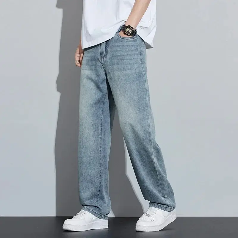 Men's Jeans Loose Summer Spring New Arrival Tencel Straight Leg Thin Casual Breathable Comfortable Fit Casual Pants men jeans