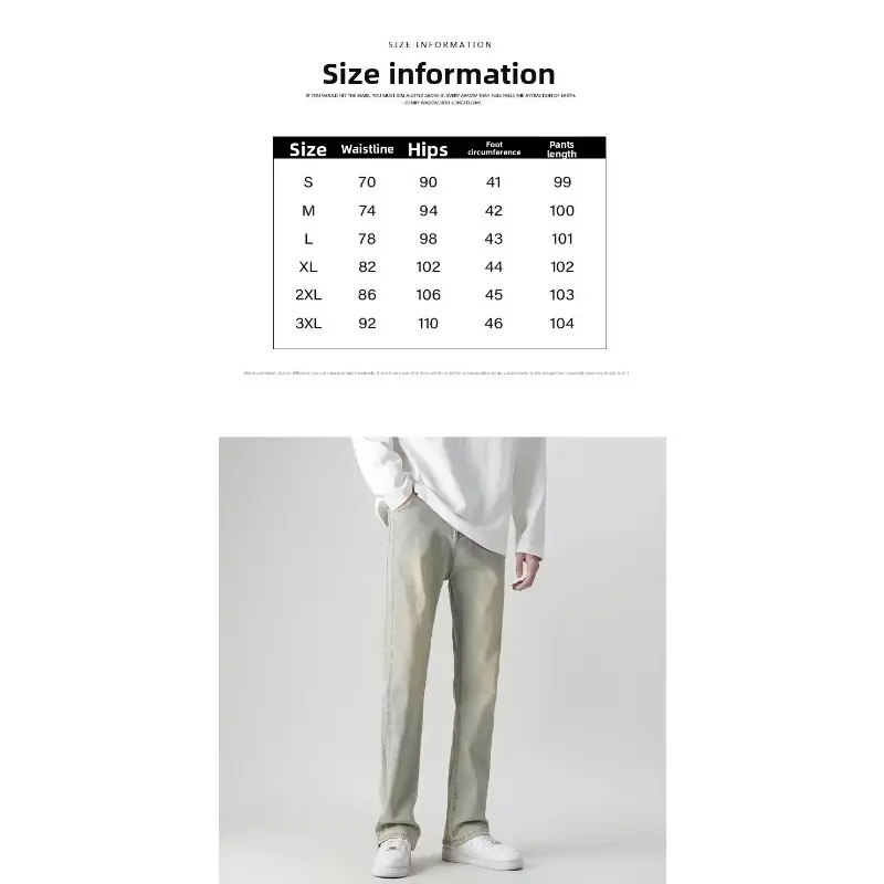 Men's Jeans Casual Straight Leg Slim Fit Cement Grey Spring Autumn Loose Flared Trendy Casual Jeans Male Fashion Jeans for Men