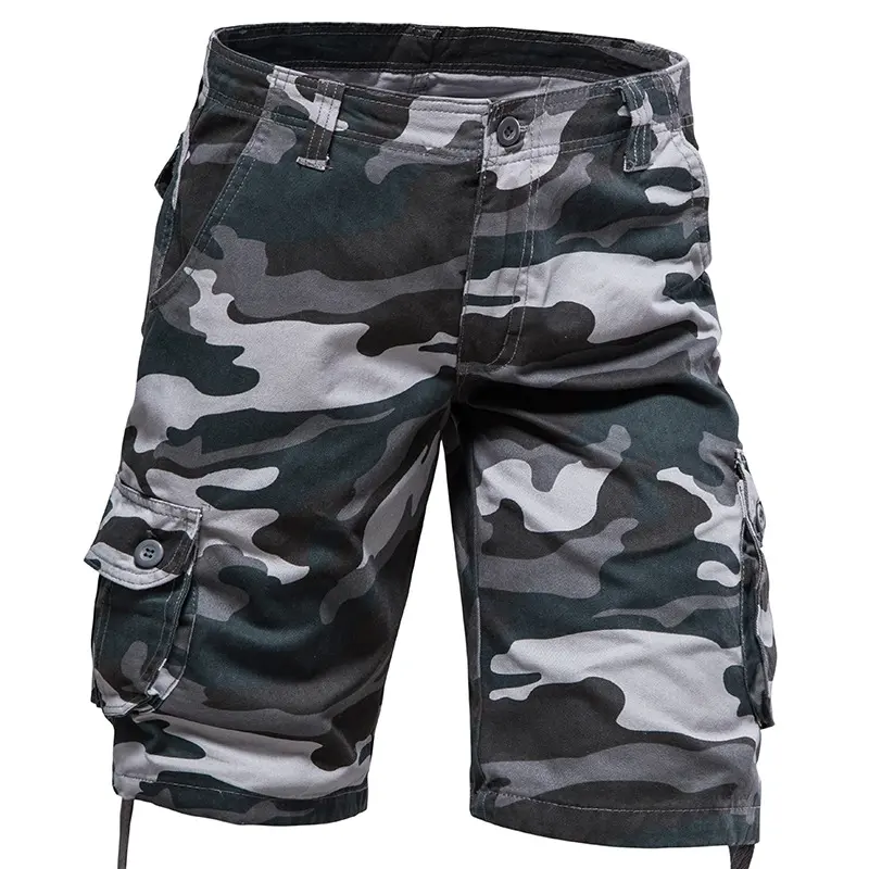 Men's Camo Shorts Summer Casual Half Pants Camouflage Outdoor Sports Short Pants Side Pocket Cotton Breathable Shorts