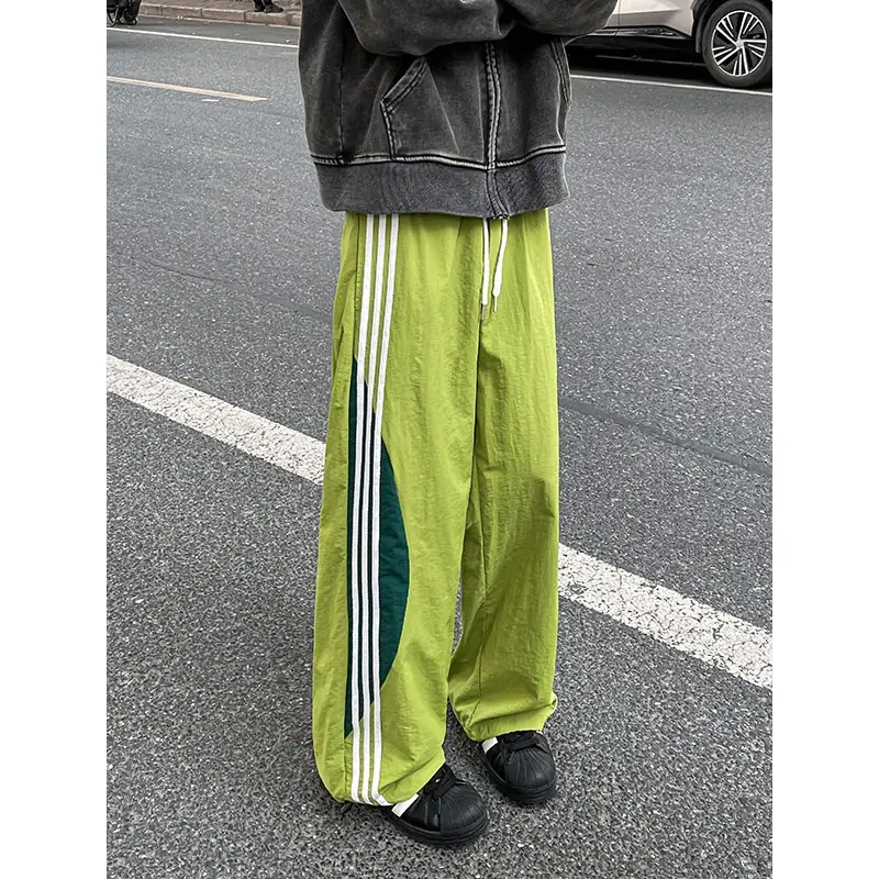 Men's Casual Pants Loose-Fit Straight-Leg Youth Casual Versatile Trendy Sports Trouse American Summer Large Size 8XL-M