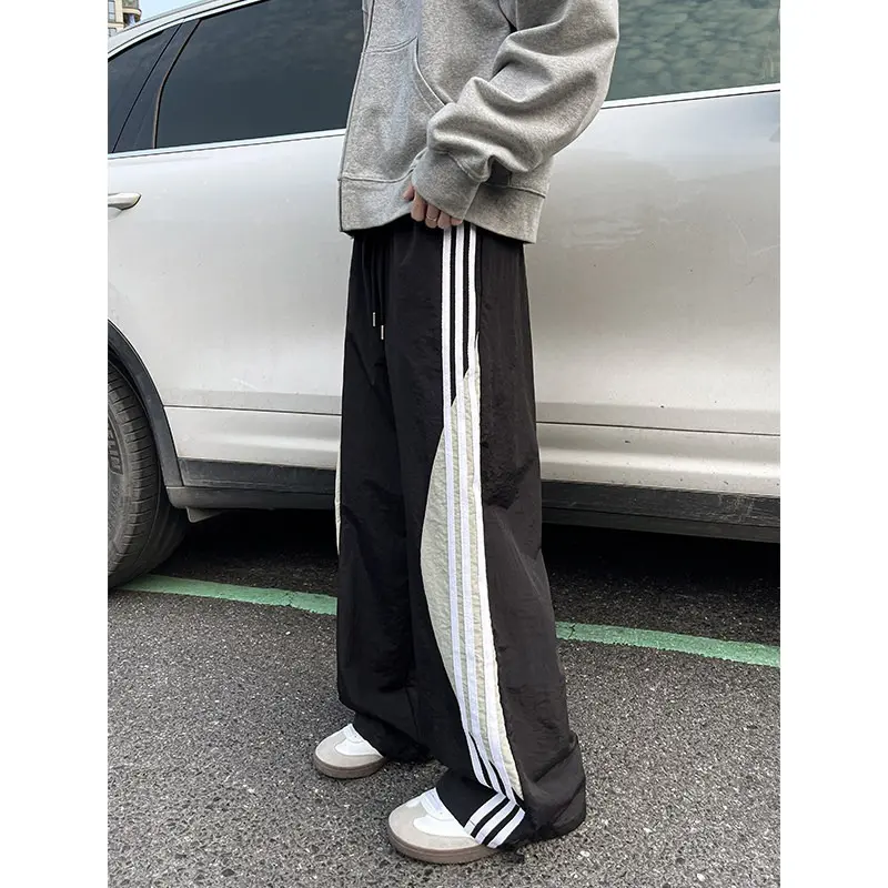 Men's Casual Pants Loose-Fit Straight-Leg Youth Casual Versatile Trendy Sports Trouse American Summer Large Size 8XL-M
