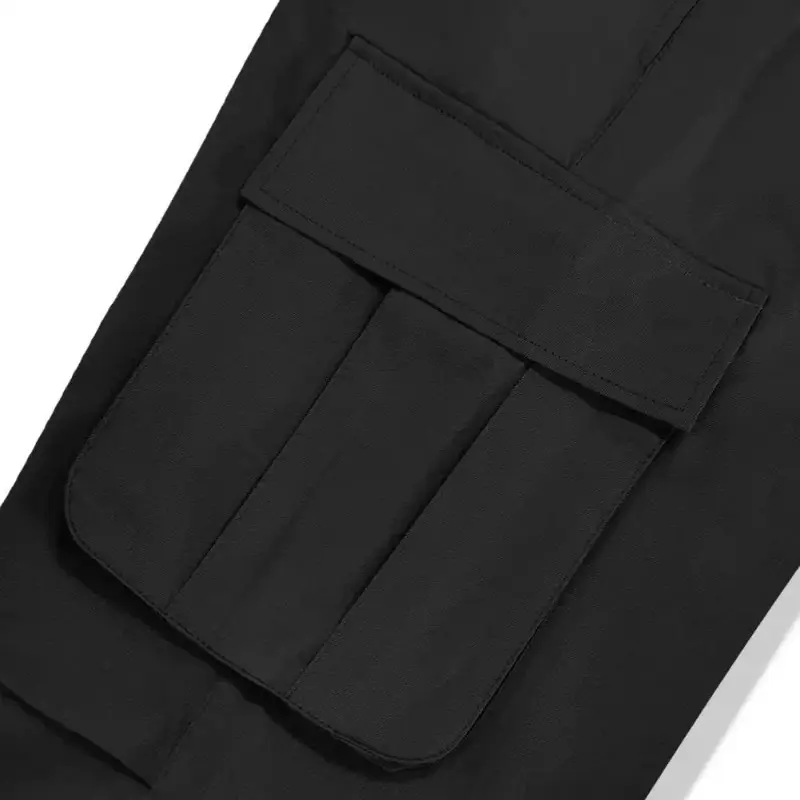 Men's Cargo Pants Casual Men Pants Vintage Wide Leg with Multi Pockets Elastic Waist Hip Hop Streetwear Style Outdoor Long