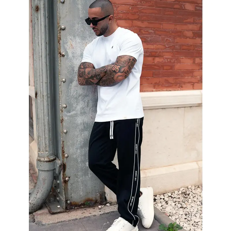 Men's Sports Pants Loose Fit Casual Long Trousers Youth Faion Trendy Bunching Ankle Length for Tall Guys Summer Thin Mens Pants