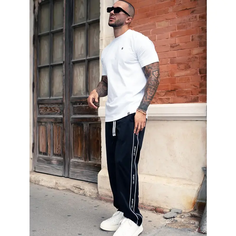 Men's Sports Pants Loose Fit Casual Long Trousers Youth Faion Trendy Bunching Ankle Length for Tall Guys Summer Thin Mens Pants
