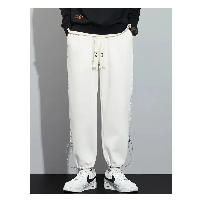 Men's Sports Straight Pants 2025 South Korea Y2k Graphic Wide Sweatpants Men's Street Wear Printed Casual Sweatpants