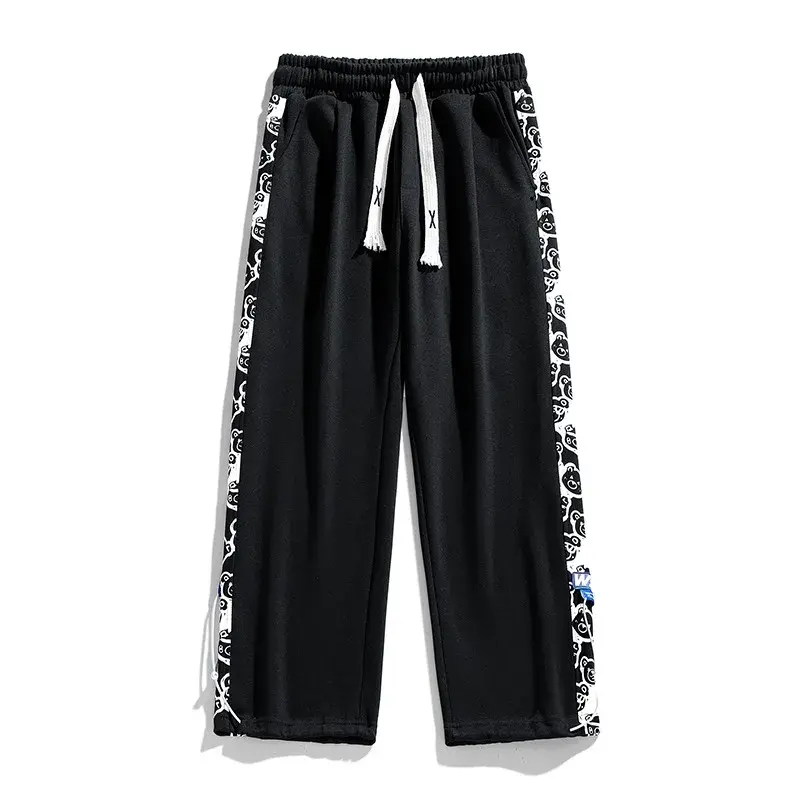 Men's Sports Straight Pants 2025 South Korea Y2k Graphic Wide Sweatpants Men's Street Wear Printed Casual Sweatpants